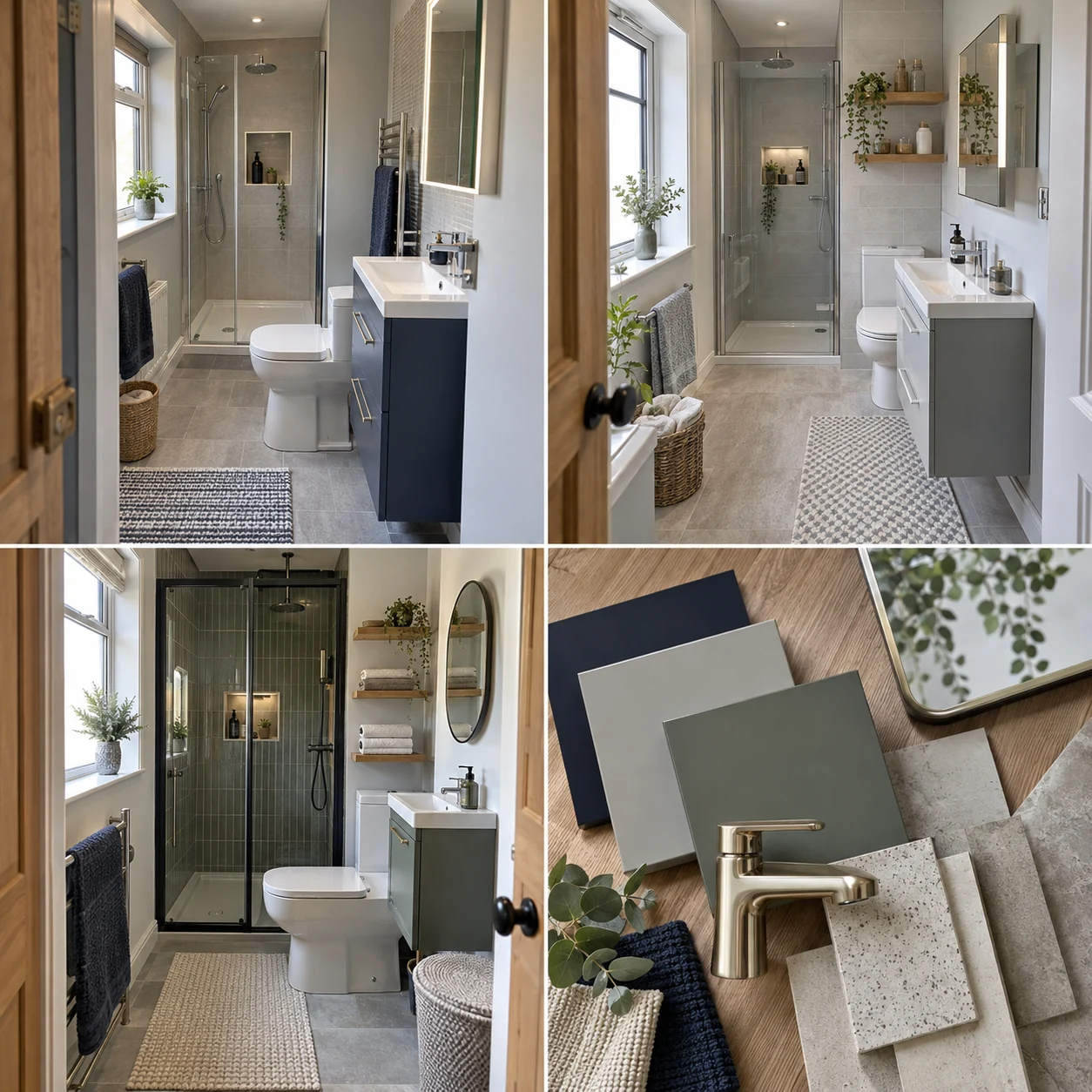 Compact shower room with vanity storage